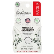 RADIUS - Natural Biodegradable Silk Floss, Soft and Smooth for Total Tooth and Gum Protection 33 Yrd