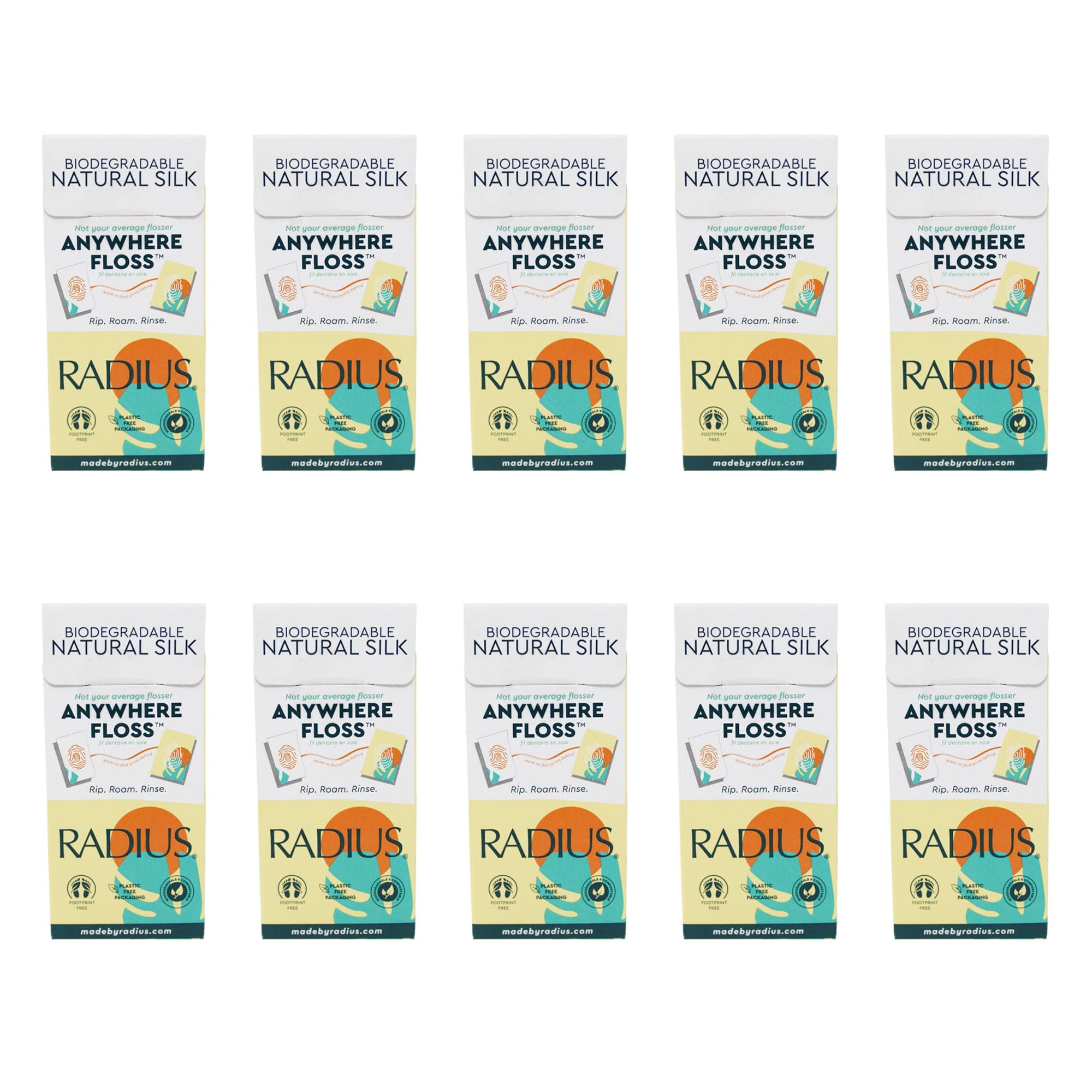 Radius Natural Unscented Silk Anywhere Floss Travel Dental Floss for