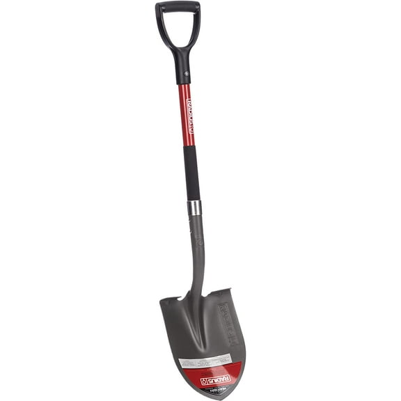 Radius Premium D-Handle Round-Point Shovel, Fiberglass Shaft