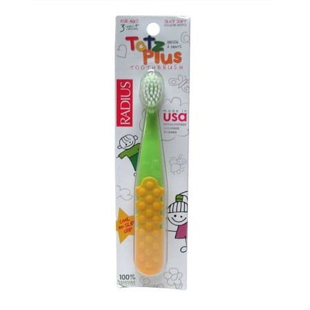 Radius Totz Plus Silky Soft Toothbrush With Coral Grip For Ages 3+ Years, 1 Ea, 6 Pack