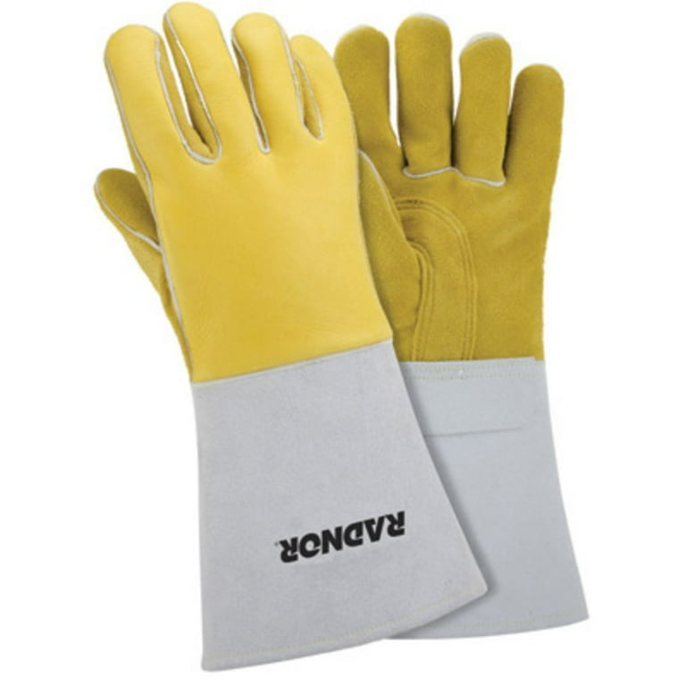 Radnor Large Gold 14 Grain Elkskin Foam Lined Welders Glove With