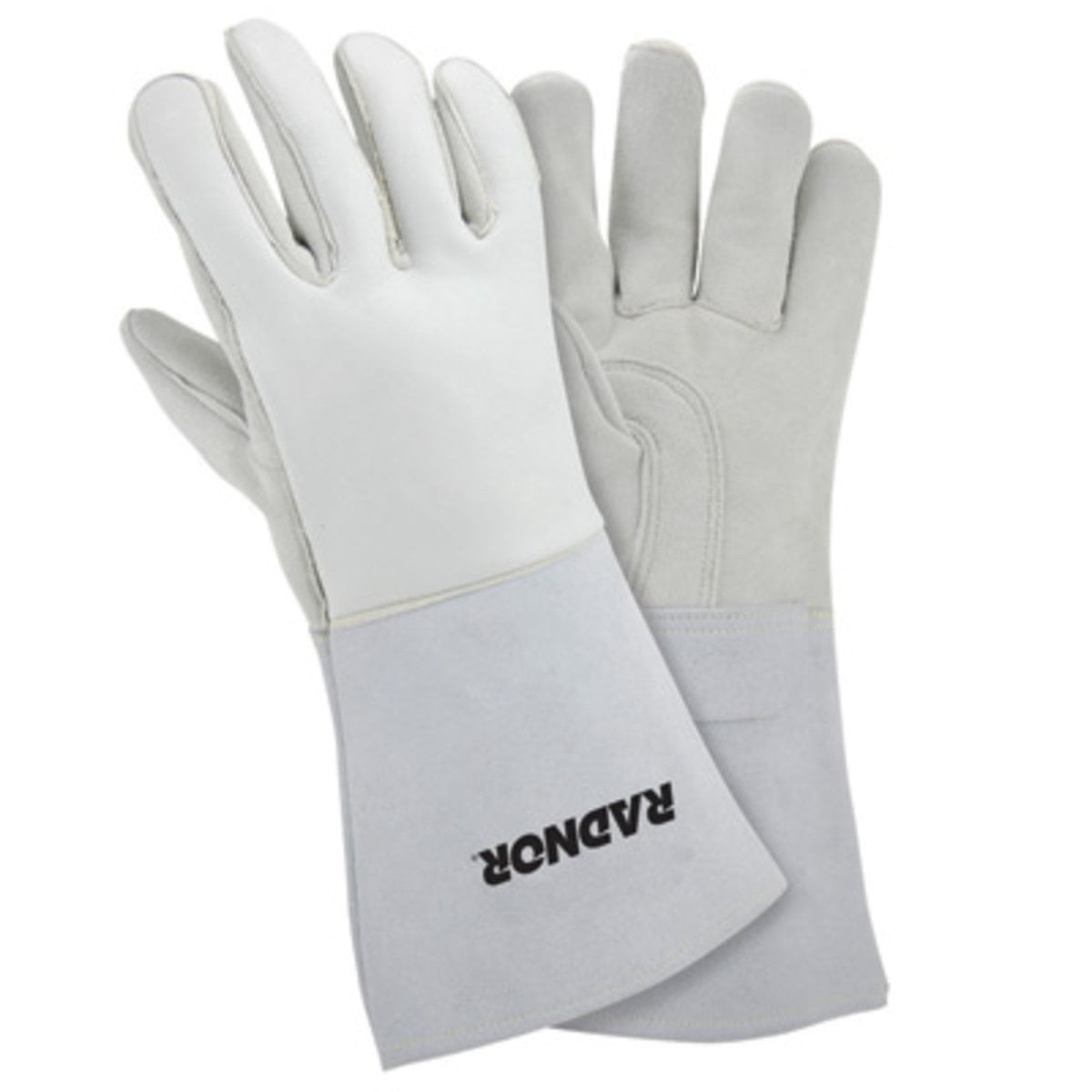 Radnor Large Gray 14'' Grain Elkskin Foam Lined Welders Glove With ...