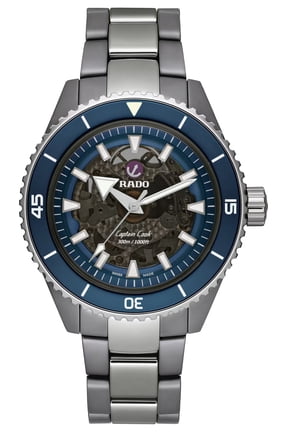 Captain Cook Men's Grey Ceramic Blue Dial Automatic Watch R32128202