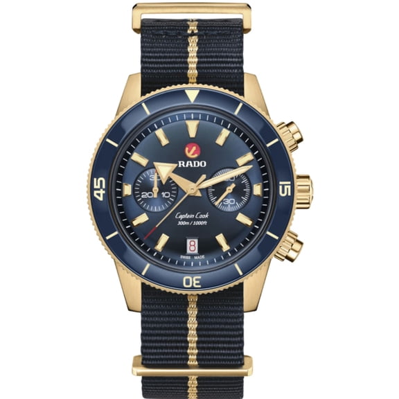Rado Captain Cook Automatic Chronograph Blue Dial Nylon Strap Men's Watch R32146208