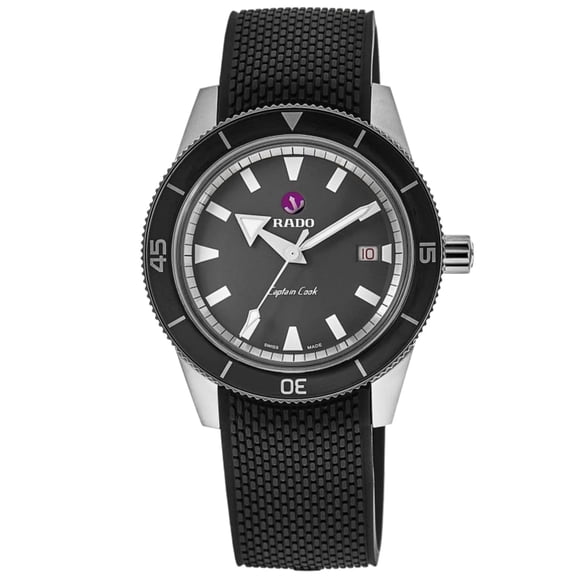 Rado Captain Cook Automatic Grey Dial Rubber Strap Men's Watch R32505019