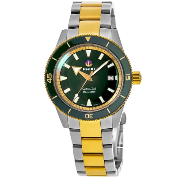 Rado Captain Cook Automatic Steel Green Dial Two-Tone Men's Watch R32138303