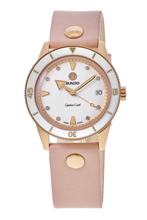 Captain Cook Marina Hoermanseder Special Edition White Diamond Dial Leather Strap Set Women's Watch R32139708