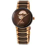 Rado Centrix Automatic Open Heart Brown Dial Two-Tone Ceramic & Steel Mens Watch R30013302