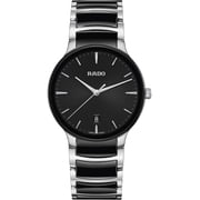 Rado Centrix Quartz Black Dial Ceramic & Stainless Steel Mens Watch R30021152