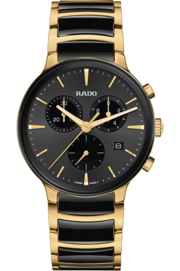 Centrix Quartz Chronograph Black Dial Two-Tone Ceramic & Stainless Steel Men's Watch R30211152