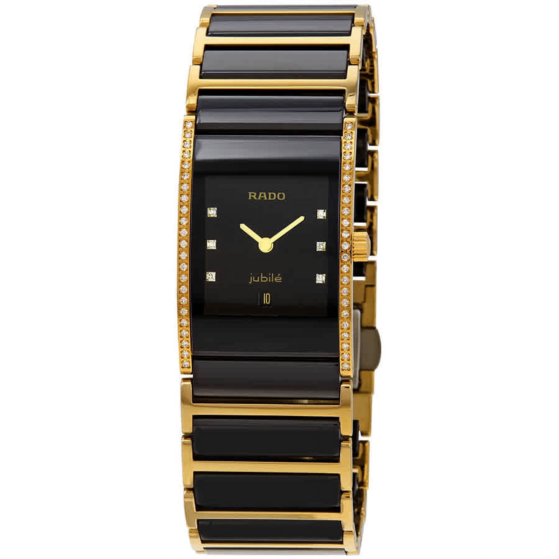 Rado Integral Black Dial Two-tones Diamond Ladies Watch