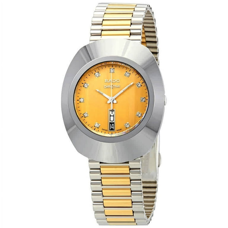 Rado Original Yellow Gold Dial Two-tone Ladies Watch, 35.1 mm