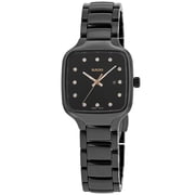 Rado TRUE Square Diamonds 29mm Black Dial Ceramic Womens Watch R27080702