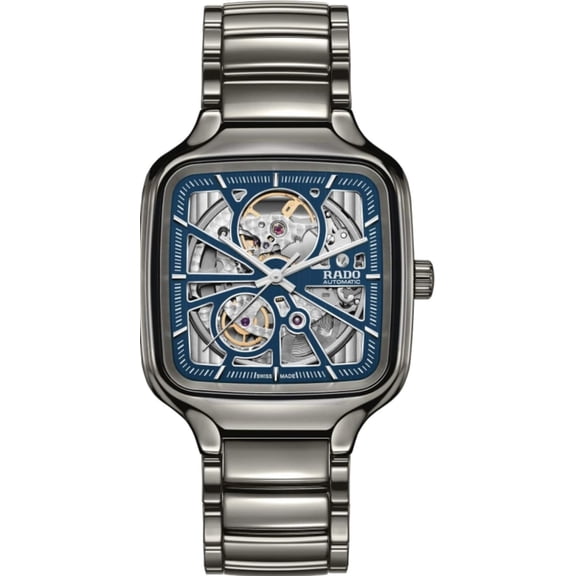 Rado True Square Automatic Open Heart Blue Dial Ceramic Unisex Watch R27083202