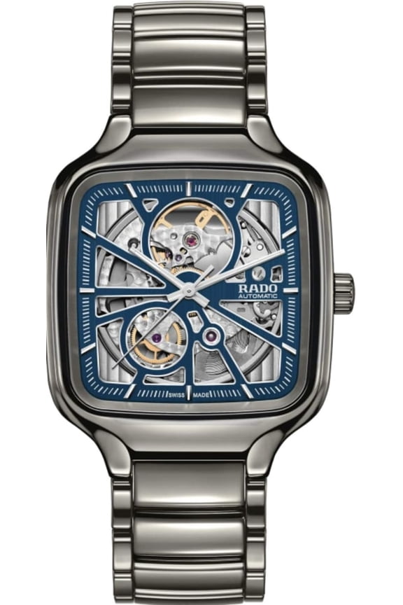 True Square Automatic Open Heart Blue Dial Ceramic Unisex Watch R27083202