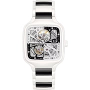 Rado True Square Automatic Open Heart Diamonds Limited Edition Rhodium & Black Dial Two-Tone Ceramic Unisex Watch R27073752