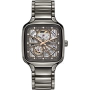 Rado True Square Automatic Open Heart Grey Diamond Dial Ceramic Unisex Watch R27083712