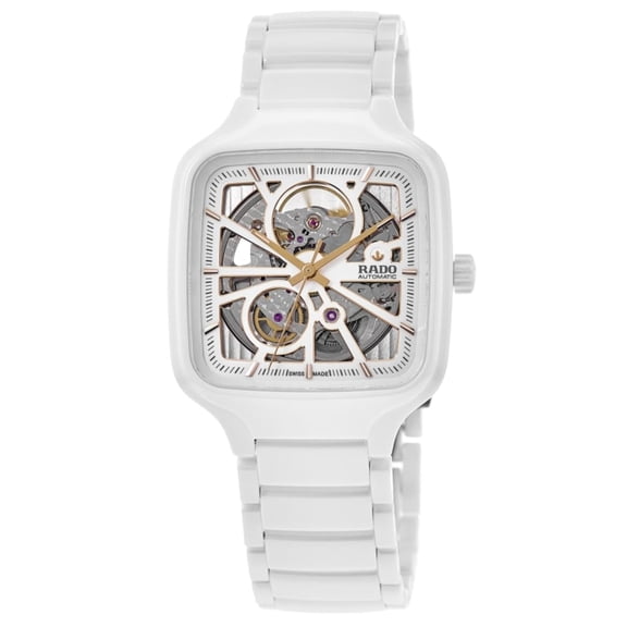 Rado True Square Automatic Open Heart While Dial Ceramic Unisex Watch R27073012