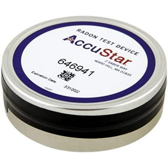 Radon Gas Test Kit AccuStar Charcoal Short Term 48-96 Hour Test