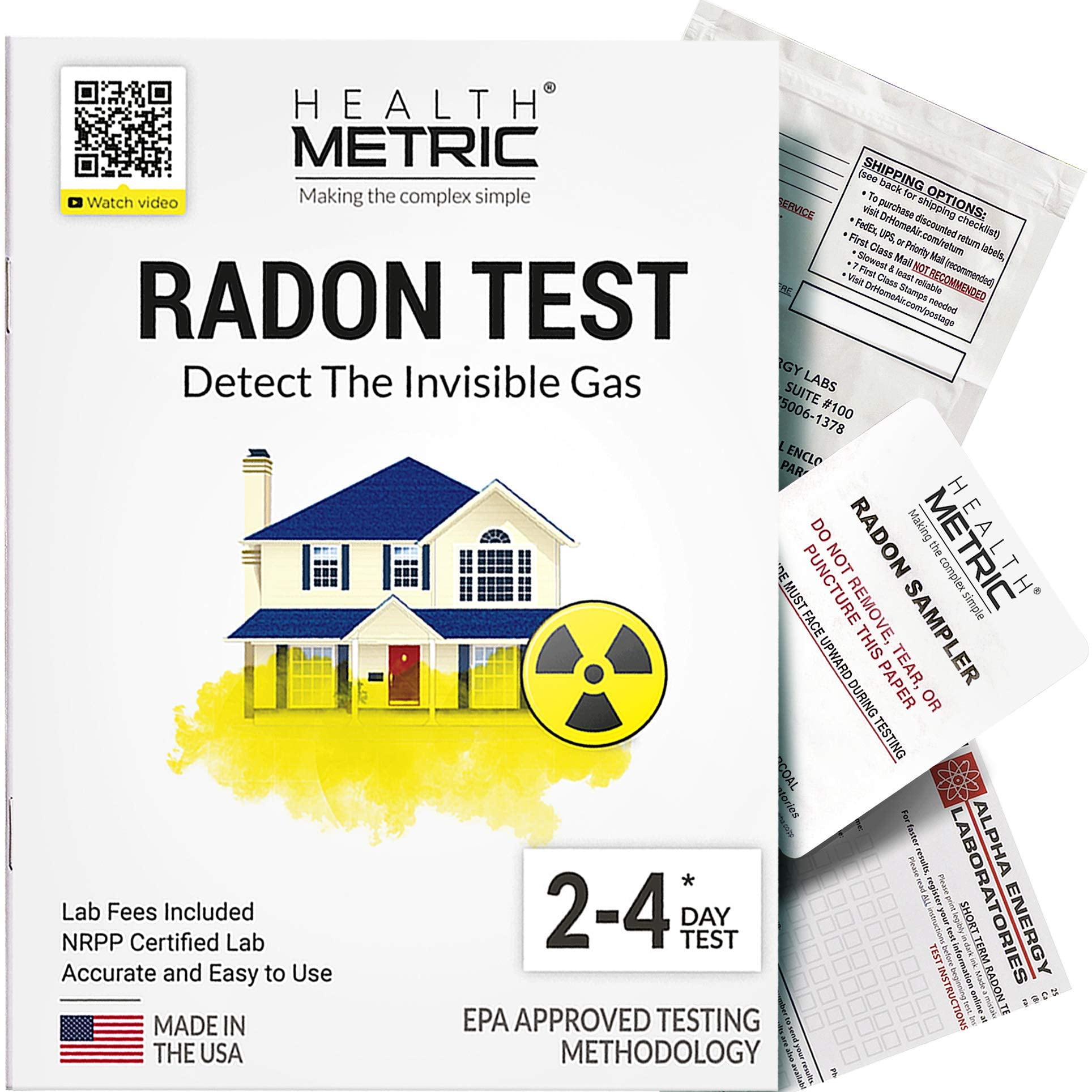 Radon Test Kit for Home Easy to Use Charcoal Radon Gas Detector for
