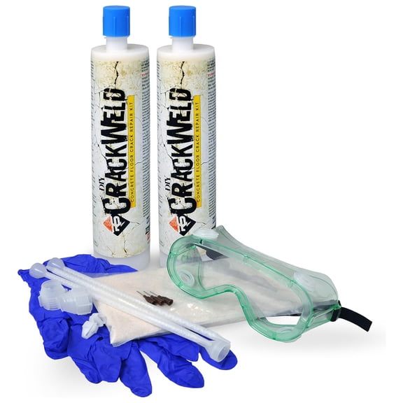 RadonSeal Concrete Floor Crack Repair DIY Kit for Basements and Driveways, 2 Pack