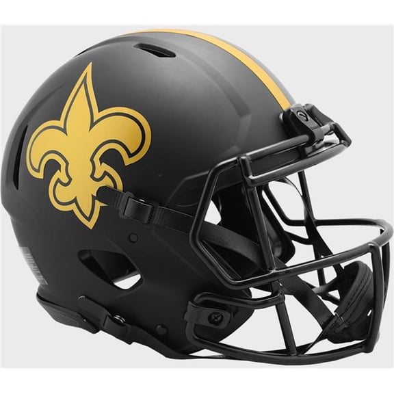 Radtke Sports saints-ecl-auth Orleans Saints Unsigned Eclipse Black Authentic Full Size Riddell Helmet
