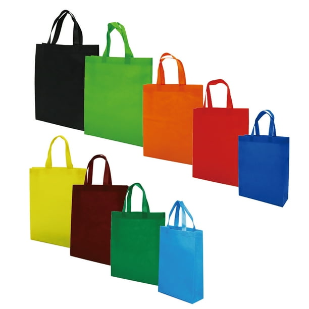 Radyan Packsize 85GSM Reusable Grocery Bags Extra Large Shopping Totes Heavy Duty Easy to Clean Foldable Shopping Bags Assorted Walmart Business Supplies