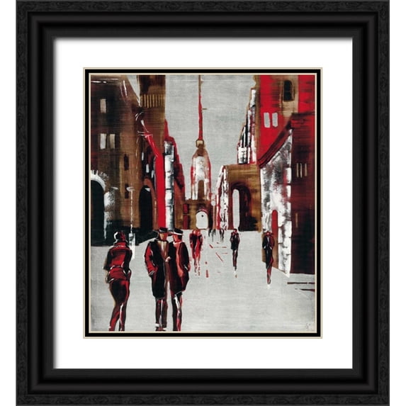 Radzetska, Elena 15x17 Black Ornate Wood Framed with Double Matting Museum Art Print Titled - City scene III