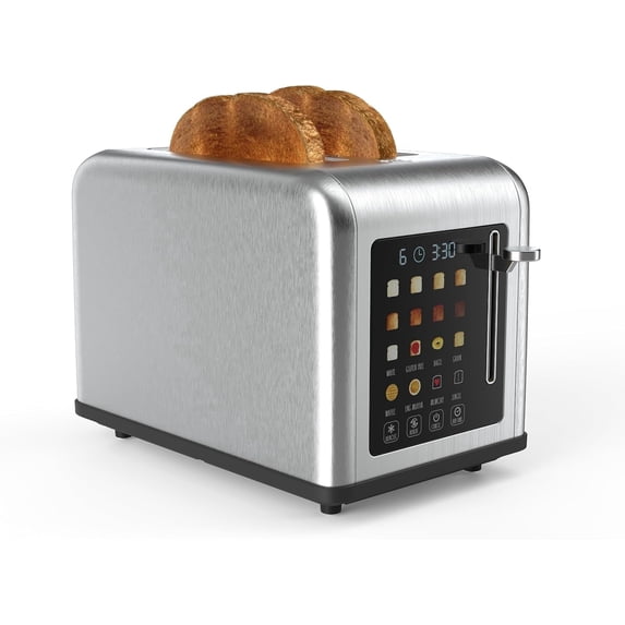 Rae Dunn Toaster, Digital Retro Stainless Steel with 6 Shade Settings