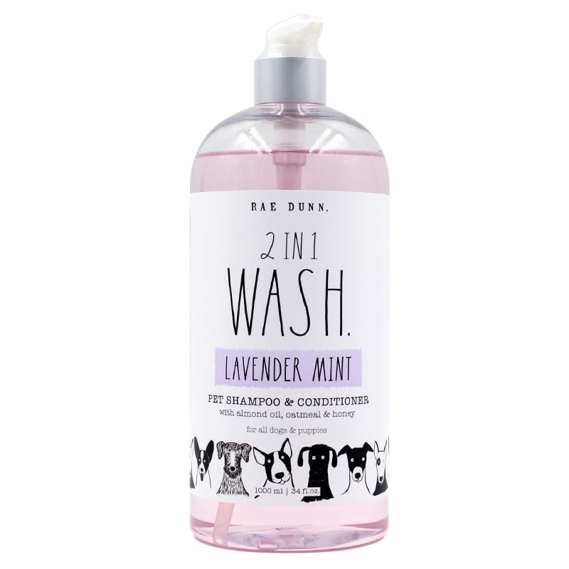 Rae Dunn 2-in-1 Pet Shampoo + Conditioner, Lavender Mint Scent, 1000ml Bottle