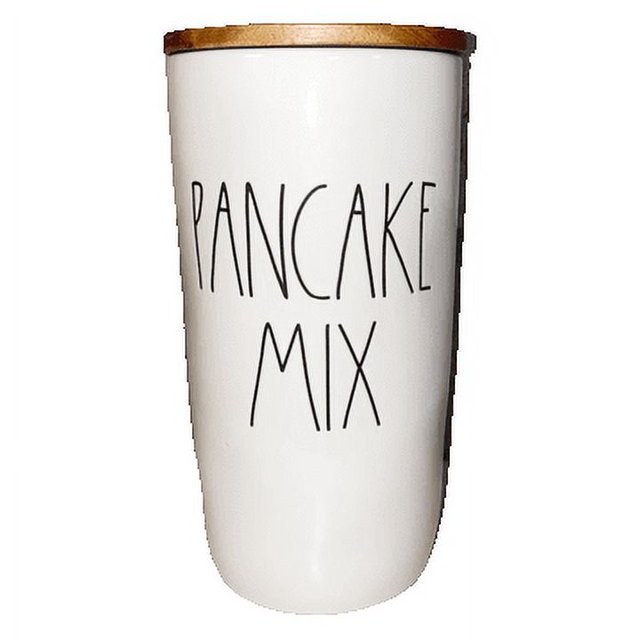 Rae Dunn Artisan Collection "PANCAKE MIX" with Wood Lid Canister