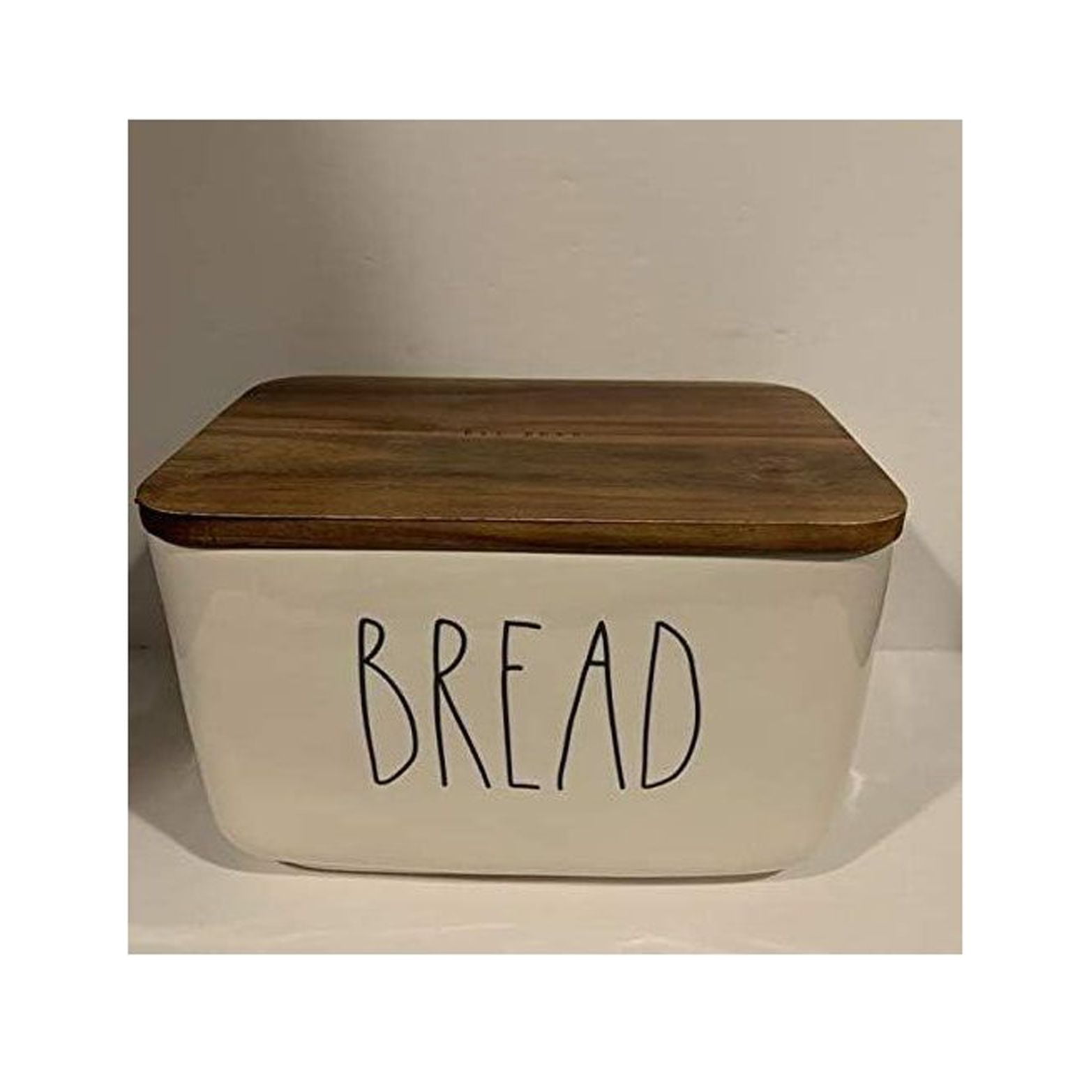 Rae Dunn BREAD BOX - Ceramic - Wood lid - Walmart.com