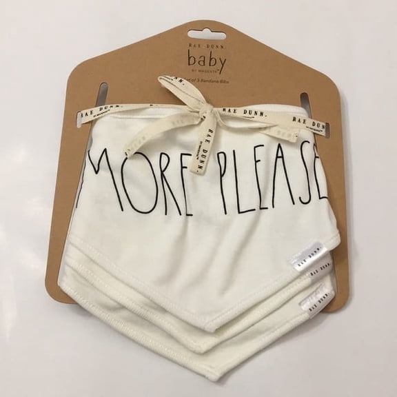 Rae Dunn Bandana Baby Bibs-set of three - More Please-Snuggle Time-Hello World 100% Cotton