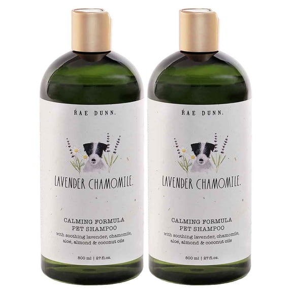 Rae Dunn Calming Formula Dog Shampoo, Lavender Chamomile Pet Shampoo for Dog Grooming, 2-Pack