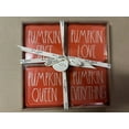 thumbnail image 1 of Rae Dunn Ceramic Coasters Orange with White Letters - Fall Pumpkin 4"x4", 1 of 1