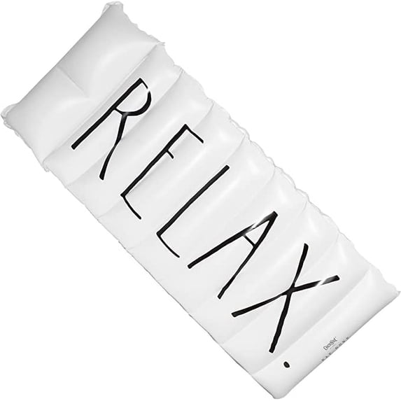 Rae Dunn Deluxe Lounger Float by CocoNut Float Relax Theme - Adult Size Multi-Purpose Inflatable Drifter & Lounger - Versatile Ride-On Raft for Summer & Swim Parties