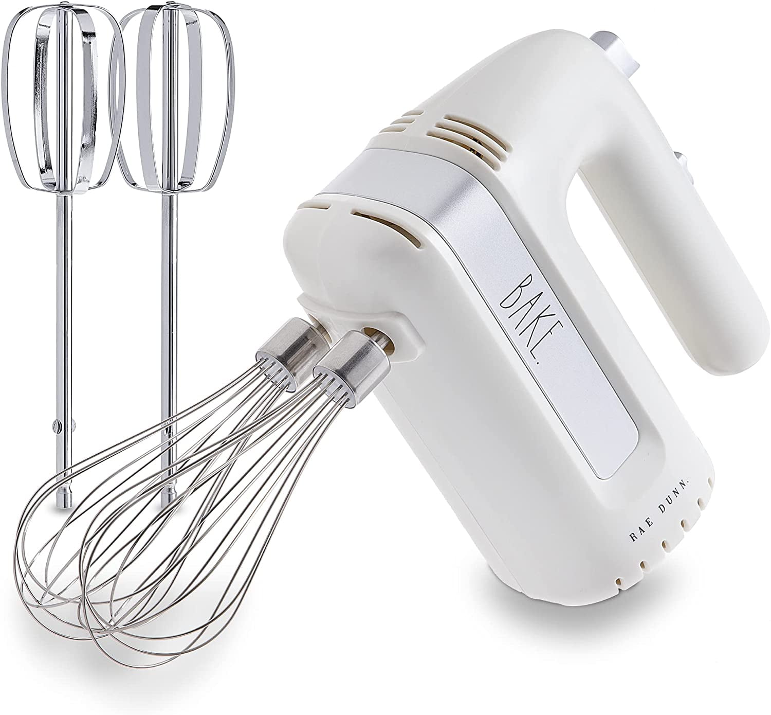 Rae Dunn Electric Hand Mixer for Kitchen with Beaters and Whisk