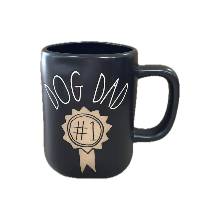 Rae Dunn Father's Day Coffee Tea Ceramic Mug, #1 Dog Dad