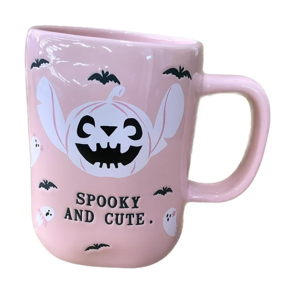 Rae Dunn Halloween Ceramic Coffee Mug Stitch No Regrets Only Candy Orange