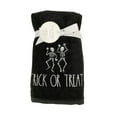 thumbnail image 1 of Rae Dunn Halloween Hand Towels - Set of 2 16" x 30" Black - Trick or Treat with Skeletons, 16" x 30", 1 of 2