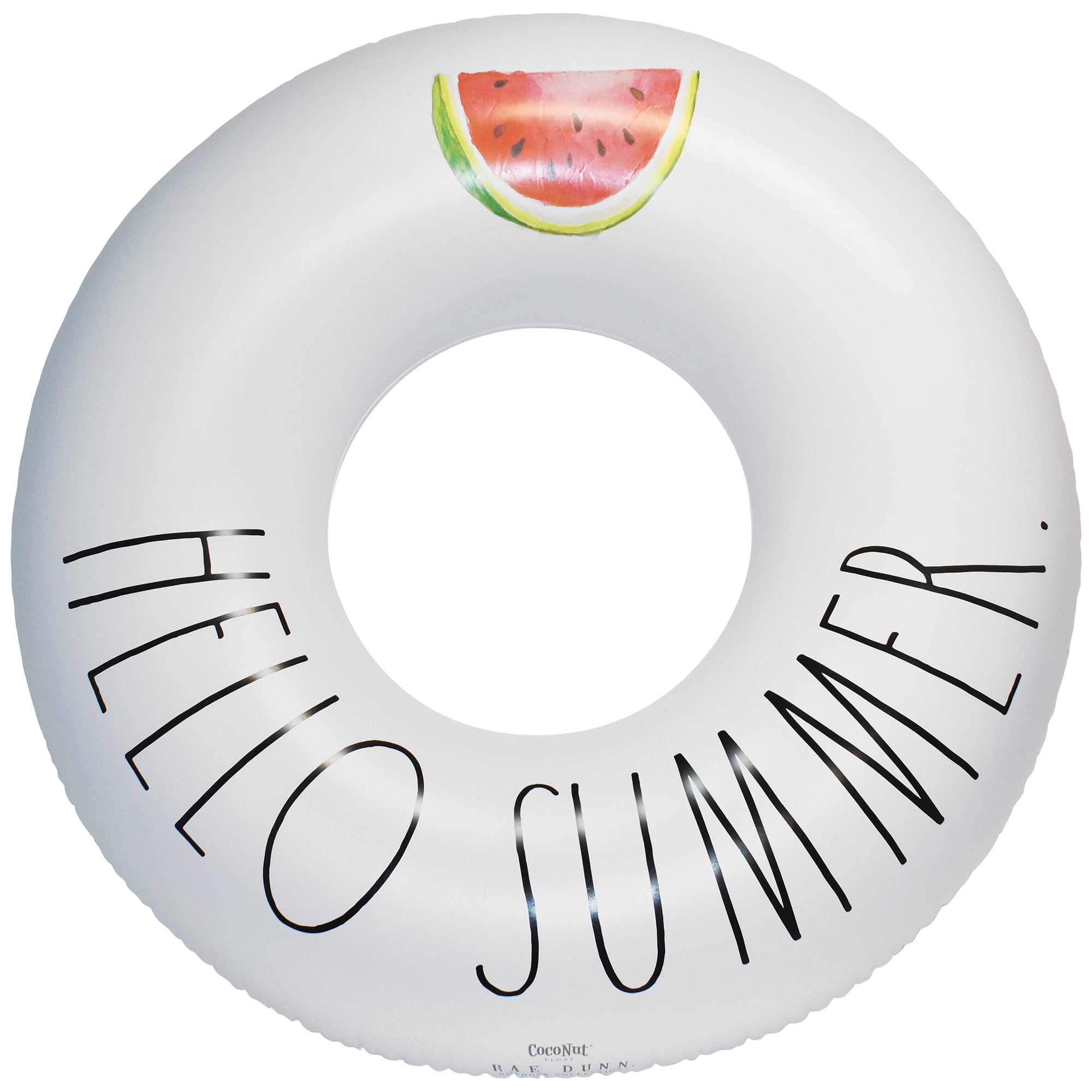 Rae Dunn: Hello Summer - 48" Ring Float - CocoNut Float, Inflatable Jumbo Water Ring, Durable, Anti-Leak, Ages 8+