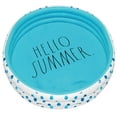 thumbnail image 1 of Rae Dunn: Hello Summer Aqua Poka Dots -46" Mini Pool, CocoNut Float, Outdoor Inflatable Water Kiddie Pool, Kids Ages 5+, 1 of 7