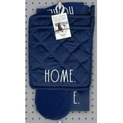 Rae Dunn Kitchen Towel, Oven Mitt & Potholder Kitchen Set 4-Pack, Navy Blue