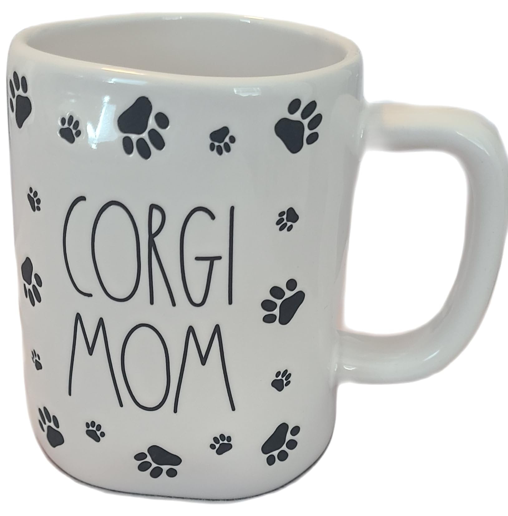 Dog Coffee Mug Rae Dunn 'Dog Mom' Ceramic Coffee Mug - 16 Oz, Paw Print  Design, Dishwasher & Microwave Safe - Gift For Pet Lovers Dog Lover