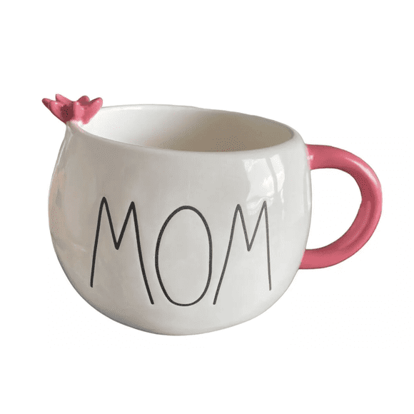 Rae Dunn 'Mom' Mug with Flower Design