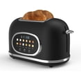 thumbnail image 1 of Rae Dunn Toaster, Digital Retro Stainless Steel with 6 Shade Settings, Black, 1 of 7