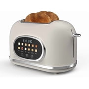 Rae Dunn Toaster, Digital Retro Stainless Steel with 6 Shade Settings, Cream