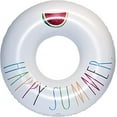 thumbnail image 1 of Rae Dunn Ring Float by CocoNut Float - Colorful Happy Summer Theme - Adult Size Large 48 Inch Inflatable Raft & Durable Water Inner Tube - Stable Ride-On for Summer Parties & Swim Events, 1 of 9