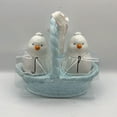 thumbnail image 1 of Rae Dunn Salt and Pepper Shaker Blue Ceramic Basket with White Chick Shakers, 1 of 4
