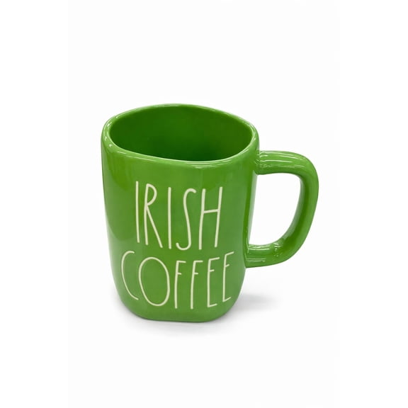 Rae Dunn St. Patrick's Day Coffee Mug, Green - IRISH COFFEE